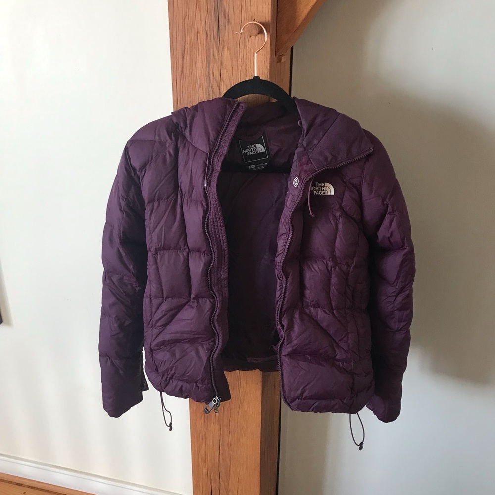 The North Face women’s purple puffer jacket